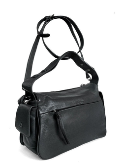 (АРТИКУЛ: 9329/0/8) СУМКА ЖЕНСКАЯ, НЕБОЛЬШАЯ, НАТУРАЛЬНАЯ КОЖА, ЧЕРНАЯ, С КАРМАНАМИ ПО БОКАМ, С ДВУМЯ ПЛЕЧЕВЫМИ РЕМНЯМИ