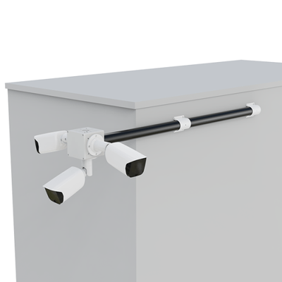 BOXFORCAM Труба с фланцем 100 см. для крепления уличных модемов, элементов слаботочного оборудования систем безопасности, интернет вещей, IT (чёрная/белая)