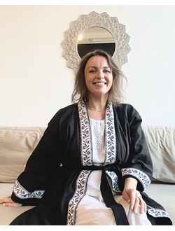 Кимоно накидка "Цветочная" из конопли