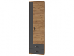 Прихожая БОСТОН - Секция 9 Шкаф универсальный с ящиками Дуб Вотан/Антрацит