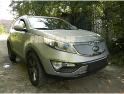 Защита радиатора KIA Sportage 2010-2013 chrome верх