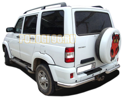 Защита заднего бампера угловая d76 для УАЗ Патриот 2005-2014