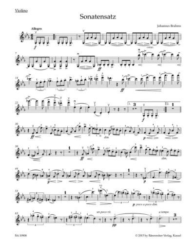 Brahms. Sonatensatz c-moll aus der F.A.E. - Sonate WoO2 f?r Violine und Klavier