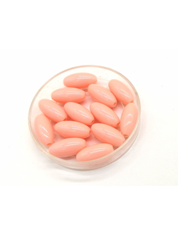 Бусины пластиковые фигурные, 16*6 мм рис персиковый