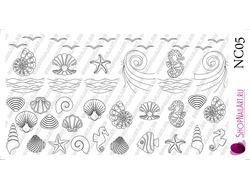 Слайдер дизайн NC05 - Трафарет Море, чёрный