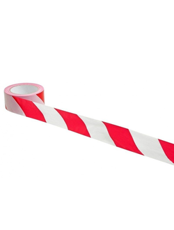 Лента сигнальная красно-белая 48мм. х 150 метров