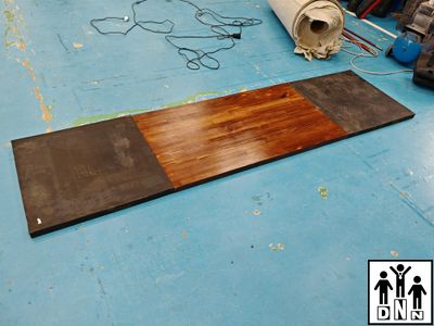 Помост для становой тяги компактный с морением 2740х720х40, Амортизаторы: 720*720*40 DNN