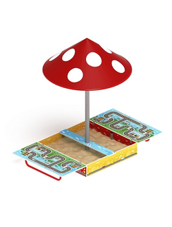 Песочница (Игра) ИО 5.01.10-02 с крышкой и грибком средняя