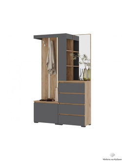 Хелен ПР 01 прихожая Дуб Крафт золотой/Графит