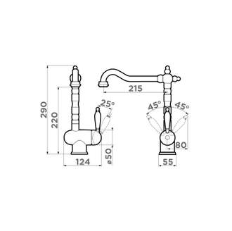 СМЕСИТЕЛЬ OMOIKIRI KYOTO AB (4994287) АНТИЧНАЯ ЛАТУНЬ