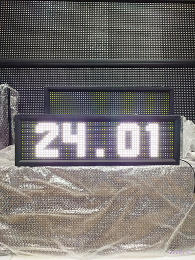 Уличные часы-[88:88]-дата-t-210х690мм (белый цвет)