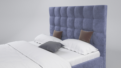 Современная дизайнерская кровать Мегаполис, мягкое высокое изголовье, квадратная стежка, фанера, усиленная металлом, с подъемным механизмом и бельевым ящиком