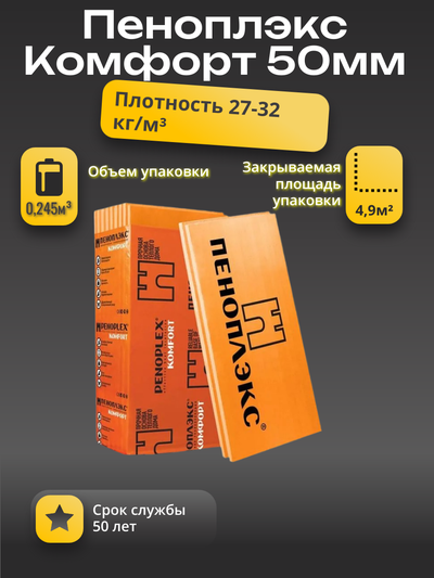 Пеноплекс Комфорт 1185х585х50 мм  (0,245 м3)