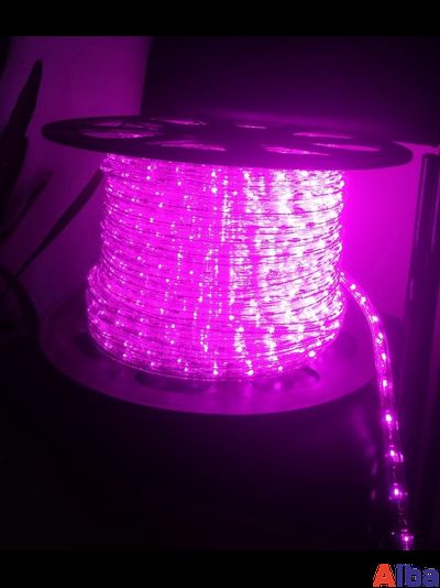 Дюралайт круглый 13мм, 2 жильный, Розовый метражом