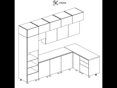 Кухня "МРКГ 202/Шарли" дуб керра комплект №6 3х1.67 м