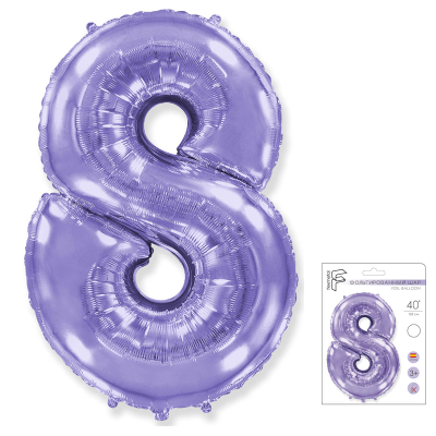Цифра фольгированная Лиловая 102 см.