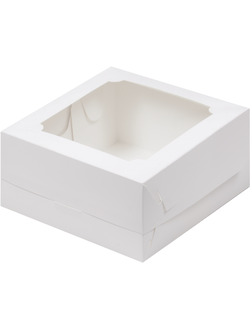 Коробка для бенто-торта с/о (белая), 160*160*80мм