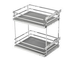 Двухуровневая боковая корзина ХРОМ  MOVIX PRO 300 мм без направляющих   (плоский прут)  KO-300BO-01  GTV  *