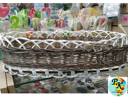 Корзина из искусственного ротанга, 44*23см, h 10 см, ручная работа