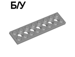 ! Б/У - Technic, Plate 2 x 8 with 7 Holes, Light Bluish Gray (3738 / 4211449) - Б/У