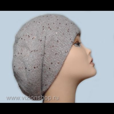 Вязаный розовый берет для женщин Vizio Визио Италия 6157