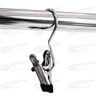 A021 Крючок-прищепка металлическая большая цвет: черный