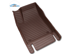 Коврики ЭЛИТ 3D коричневая экокожа и горизонтальная коричневая отстрочка