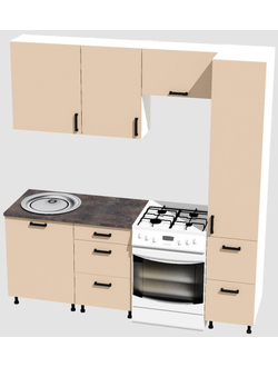 Кухня Эконом 1,5 метра с колонкой (1100х400) Цвет: Фон бежевый/Фон бежевый