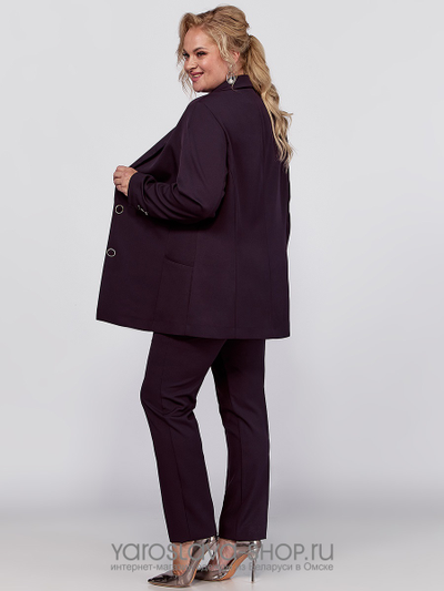 Костюм 2-х предметный, состоящий из пиджака и брюк в цвете баклажан