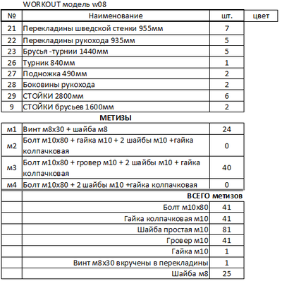 Спортивная площадка WORKOUT w08