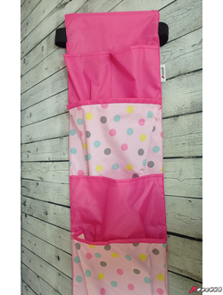 Кармашки-органайзер в шкафчик для детского сада "Линейка" на резинке, 5 карманов, 20×80 см