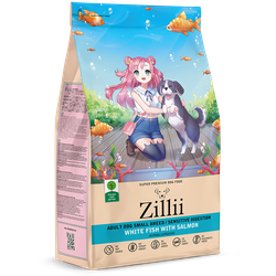 ZILLII Adult Dog Small Breed Sensitive Digestion Сухой корм для взрослых собак мелких пород с чувствительным пищеварением  Белая Рыба с Лососем 0.8 кг