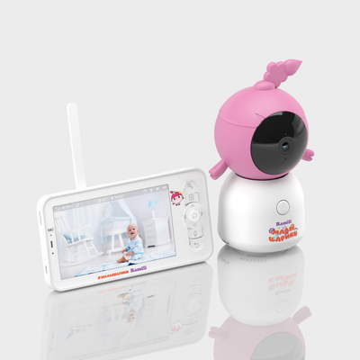 Видеоняня Ramili Baby RV100NUSHA Нюша, Малышарики, с креплением, Wi-Fi моторизированная видеоняня с креплением + монитор с диагональю 12,7 см., интерком, DVR, 2k