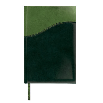 Ежедневник недатированный А5 (138х213 мм) BRAUBERG "Bond", под комбинированную кожу с волной, 160 л., зеленый/салатовый, 126219