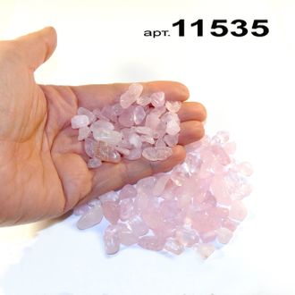 Розовый кварц натуральный подтонированный арт.11535: россыпь для декорирования
