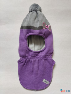 Шапка-шлем "Кэти"" 18202-09, цвет сиреневый, серый, р. 52-54