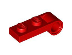 Plate, Modified 1 x 2 with Pin Hole on End, Red (3172 6433069)