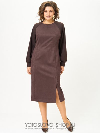 Модель:3170.Стильное трикотажное платье в коричневом цвете