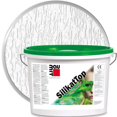 Штукатурка декоративная силикатная BAUMIT SilikatTop Белая база Короед 2 мм 25 кг