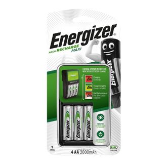Зарядное устройство Energizer Maxi: 2/4 слота AA/AAA, + 4 аккумулятора AA 2000mAh