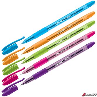 Ручка шариковая Luxor &quot;Spark II&quot; синяя, 0,7мм, грип, корпус ассорти. 31070/50 Tub