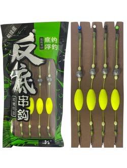 Готовый набор плавающих поводков с крючком #4
