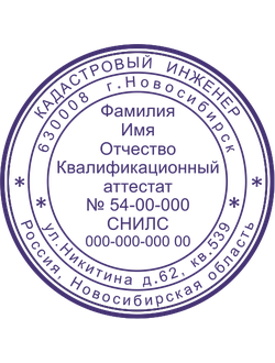 Образец для кадастрового инженера № 2