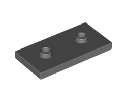 Plate, Modified 2 x 4 with 2 Studs Double Jumper, Dark Bluish Gray (65509 / 6307616)