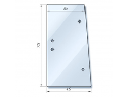 Стекло боковое левое кабинное DF-244/304/354/404 (Простое)