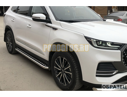 Пороги с накладным листом ПапаТюнинг d53 для Chery Tiggo 7 Pro Max 2022-
