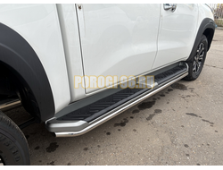Защита штатного порога труба Папа Тюнинг d42 для CHANGAN Hunter Plus 2022-