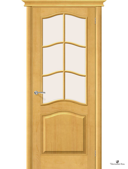 Дверь межкомнатная массив М7 Медовый Т-04/ Сатинато