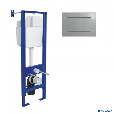 Инсталляция AQUAZIA ATOM 410 для подвесного унитаза, кнопка Atom (Матовый хром)