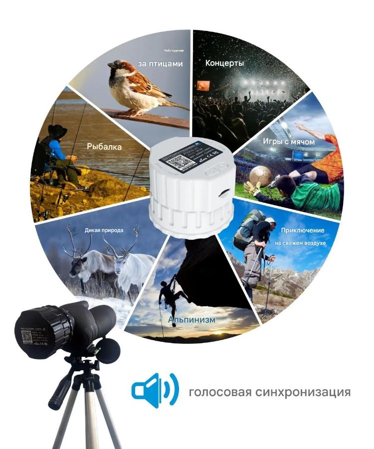 Wi-Fi видеокамера для монокуляра, телескопа, бинокля. 2K/1080P HD. c DVR